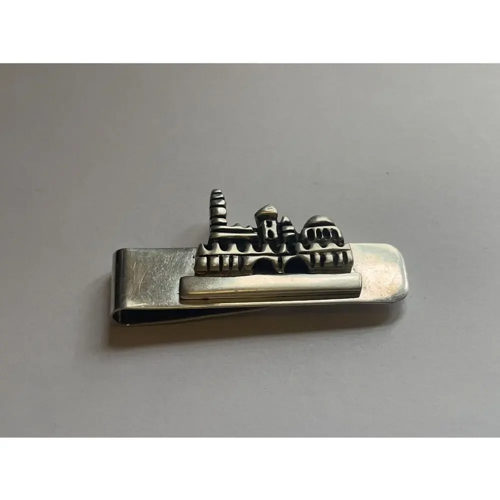 Judaica Sterling Silver 925 Handmade Jerusalem Money Clip